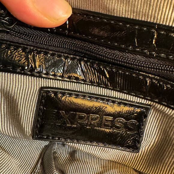 Express Black and Silver Studded Bejeweled Hobo Wristlet Bag Excellent Condition - Picture 5 of 11